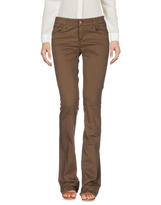 Manila Grace Denim Khaki Cotton Bootcut Trousers