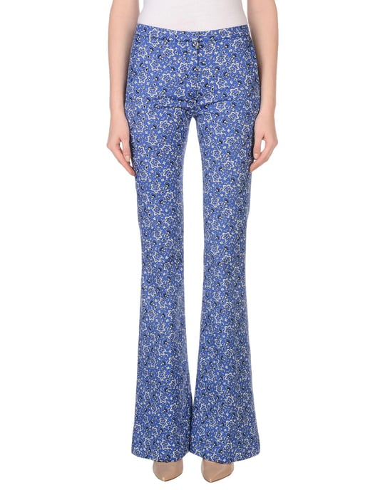 Cycle Bright Blue Print Cotton Flared Trousers