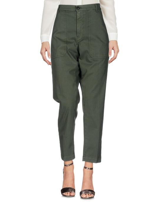 True Nyc� Military Green Cotton Trousers