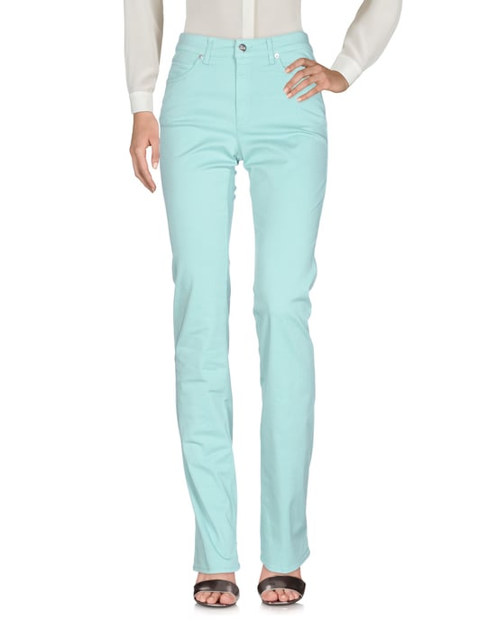 Armani Collezioni Light Green Cotton Straight Leg Trousers