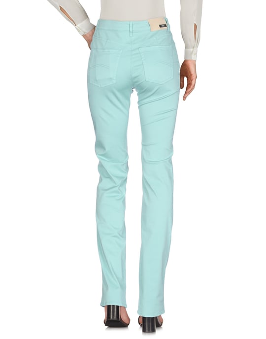 Armani Collezioni Light Green Cotton Straight Leg Trousers