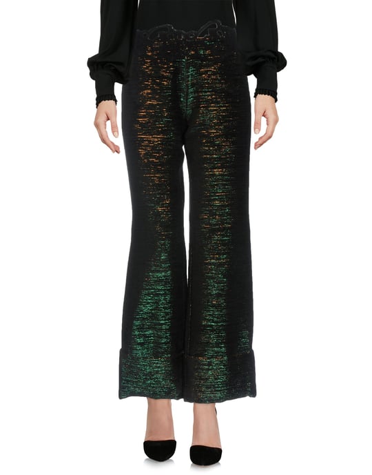 Anais Jourden Dark Blue Wide Leg Cropped Trousers