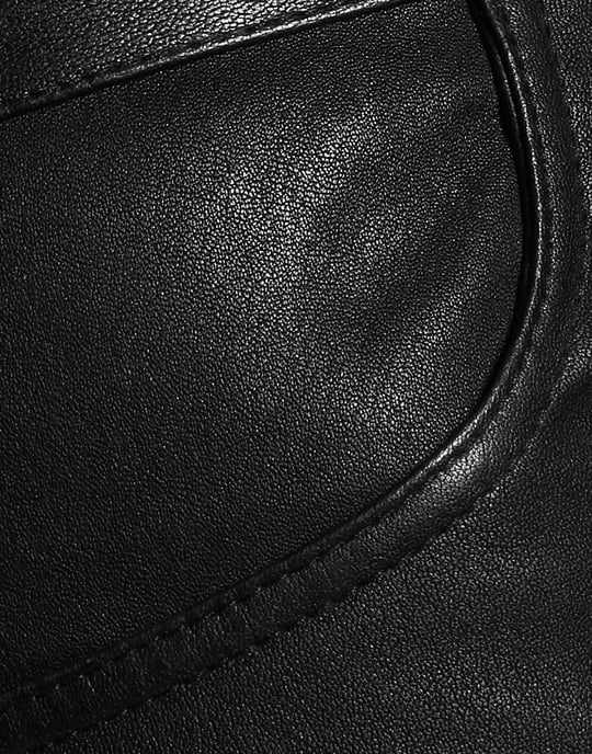 Maje Black Lambskin Leather Trousers