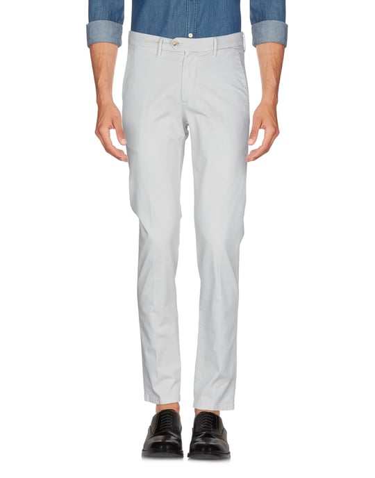 Oaks Light Grey Cotton Tapered Leg Chino Trousers