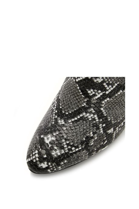 'Delfie' Monochrome Snake Print Ankle Boots
