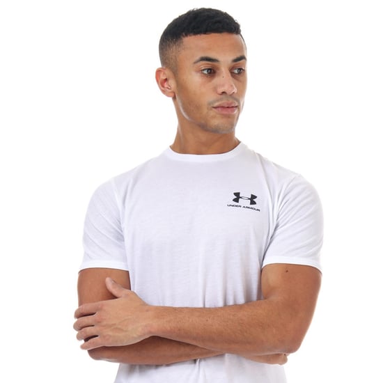 Men's Under Armour Sportstyle Left Chest Short Sleeve T-Shirt in White - Image 4