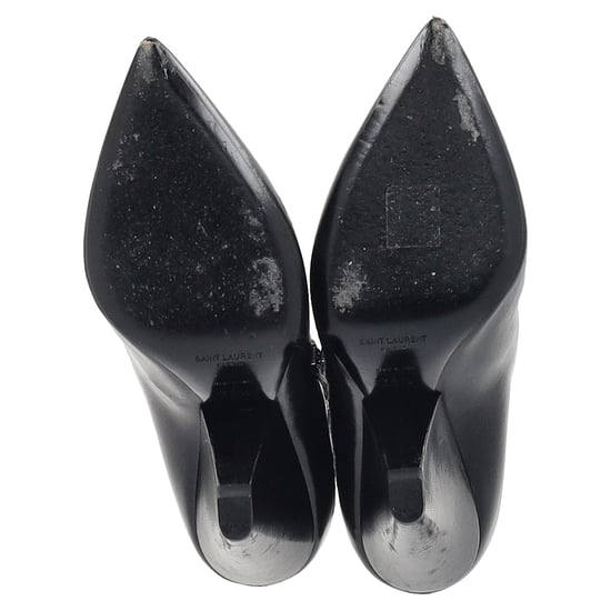 Saint Laurent Pyramid-Heeled Ankle Boots in Black Leather - Image 6