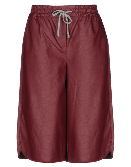 Atos Atos Lombardini Maroon Faux Leather Cropped Trousers