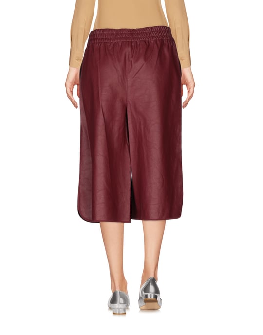 Atos Atos Lombardini Maroon Faux Leather Cropped Trousers