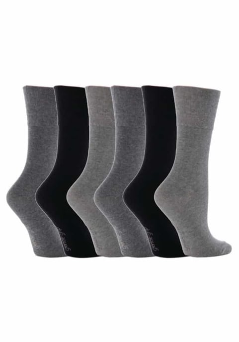 Mjuk Grepp - 6 Par Dam Sockets med Mjuk Grepp utan Elastik - GG12 - Image 1
