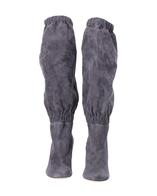 Jimmy Choo Maxyn 85 Knee-high Boots in Grey Suede - Image 2