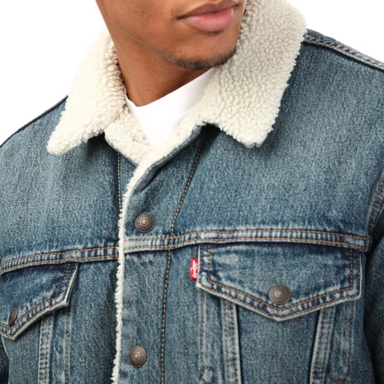 Heren Levis Type III Sherpa Trucker Jacket in Denim - Image 3