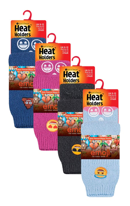 Barn 4 par Emoji-sockor - värmehållare - termosockor för flickor och pojkar - Emoji Mix - Image 2