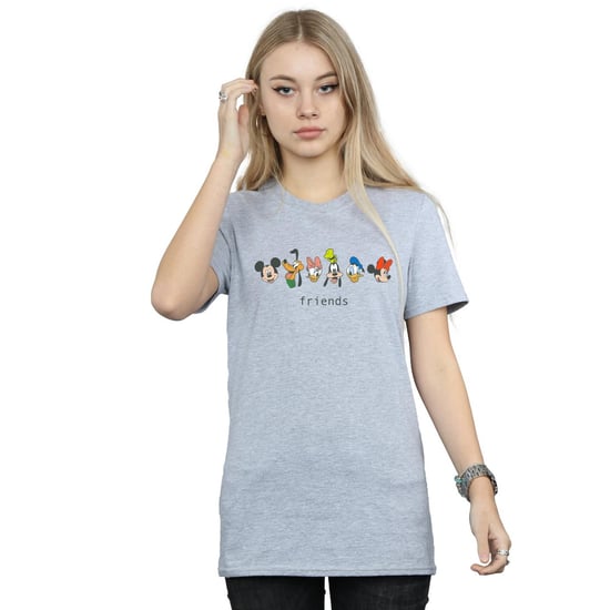 Disney Womens/Ladies Mickey Mouse And Friends Cotton Boyfriend T-Shirt (Sports Grey)