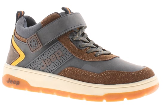 Jeep Boys Trainers Juniors Michegan mid Lace Up brown