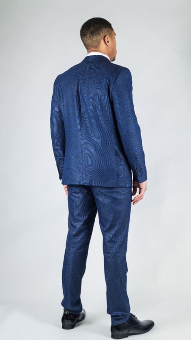 Men's Classic Blue Double Breasted 2-Piece Suit - Image 6