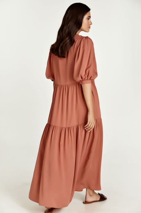 Terracotta V Neck Maxi Dress