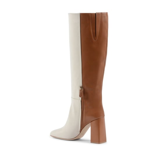 Brown and White High Lyrical Boot
