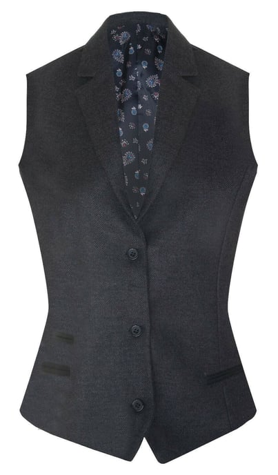 Womens Tweed visgraat zwarte wol jaren 1920 blazer - Image 5
