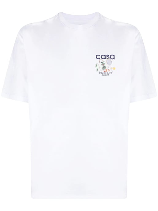 Casablanca Equipment Sportive Cotton T-Shirt in White - Image 1