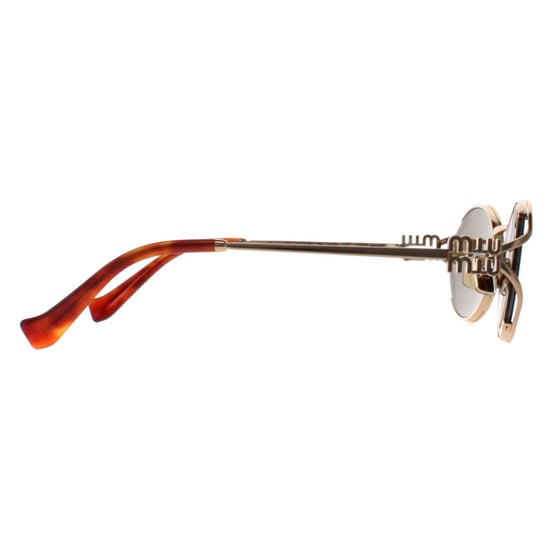 Miu Miu Ovale Dames Zonnebril Brass Goud Donkerbruin MU52YS - Image 4