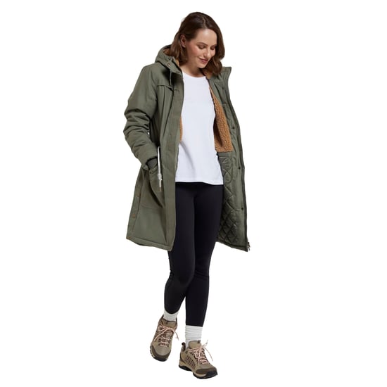 Mountain Warehouse Womens/Ladies Acorn Waterproof Borg Lined Padded Parka (Khaki Green) - Image 5