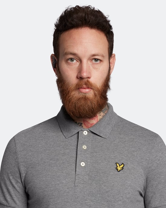 Lyle & Scott Plain Polo Shirt in Grey - Image 4