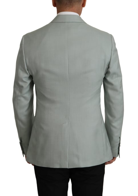 Dolce & Gabbana Light Green Cashmere Silke Herrblazer - Image 4