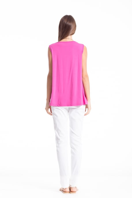 V Neck Pleat Detail Top