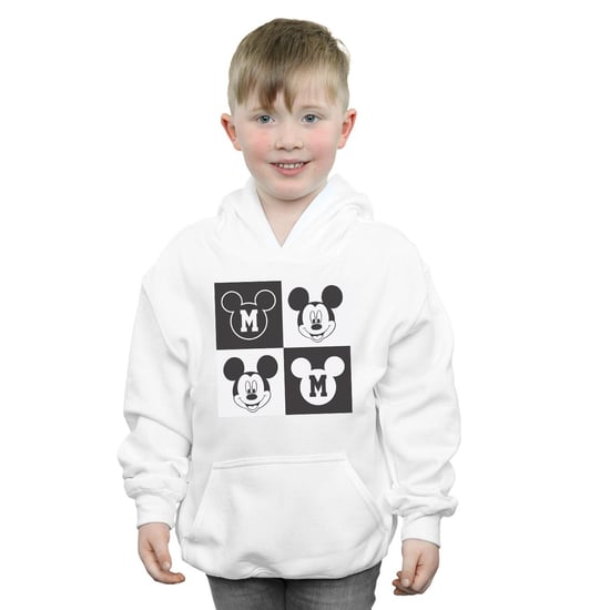 Disney Boys Mickey Mouse Smiling Squares Hoodie (White)