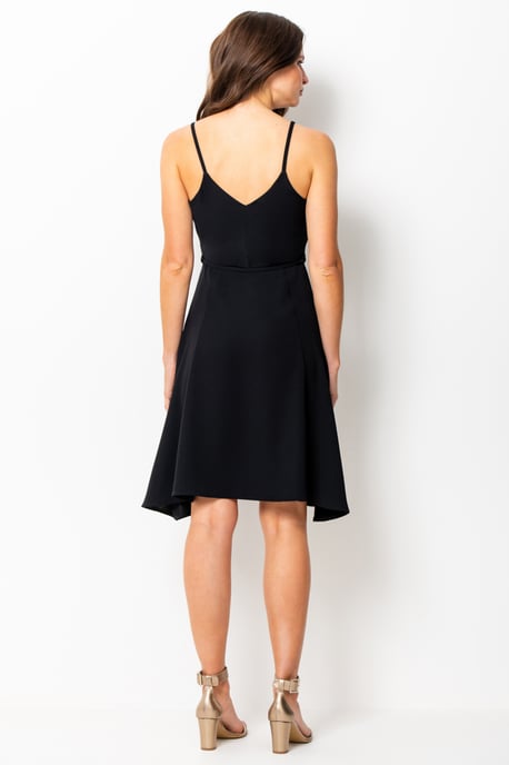 Black Cami Strap Fit & Flare Dress