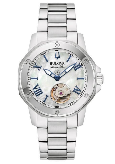 Bulova Marine Star Dames Zilveren Horloge 96L326 - Image 1