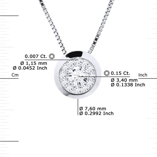 DIADEMA - Necklace with Diamonds - White Gold - Venetian Chain