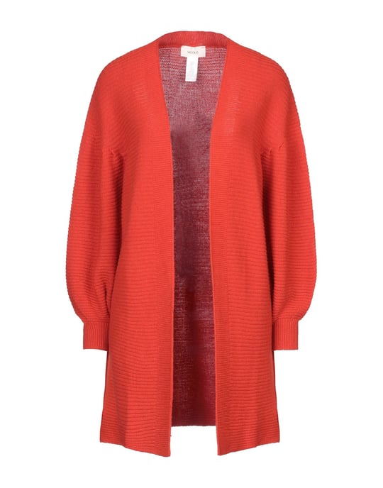 Vicolo Orange Ribbed Knit Cardigan
