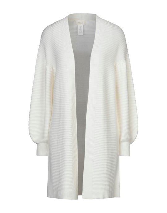 Vicolo Ivory Lightweight Knit Ribbed Cardigan