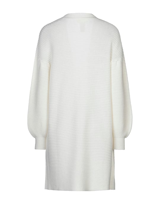 Vicolo Ivory Lightweight Knit Ribbed Cardigan