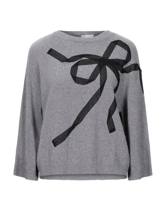 Redvalentino Grey Wool Bow Jumper