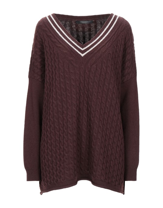 Messagerie Dark Brown Angora Cable Knit Jumper