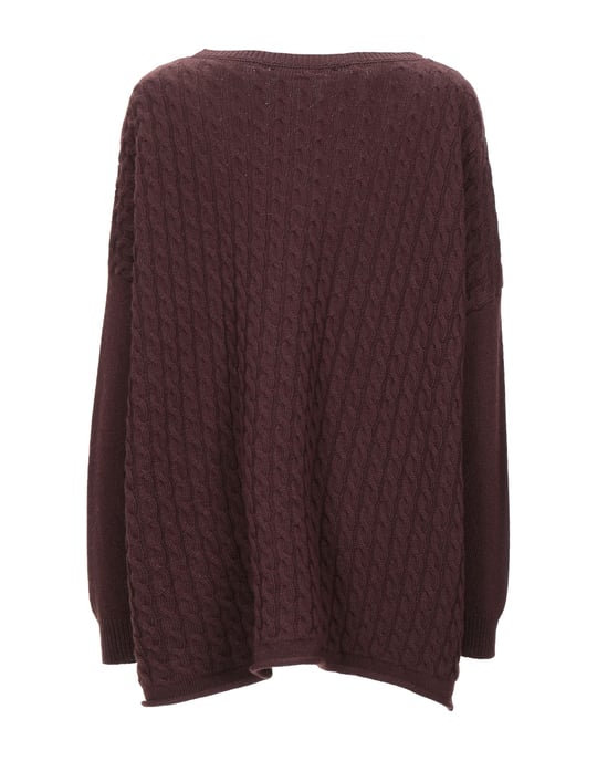 Messagerie Dark Brown Angora Cable Knit Jumper