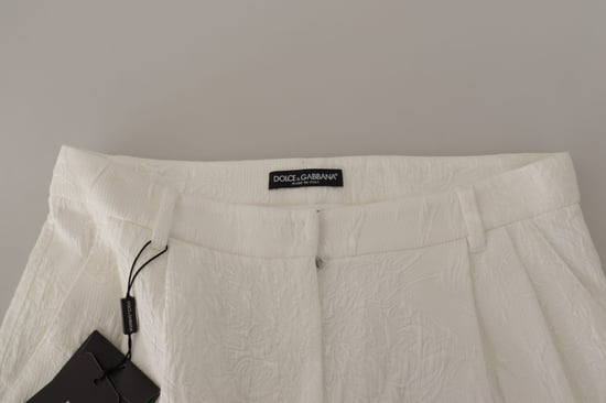Dolce & Gabbana White High Waist Culotte Cotton Women's Shorts - Image 4