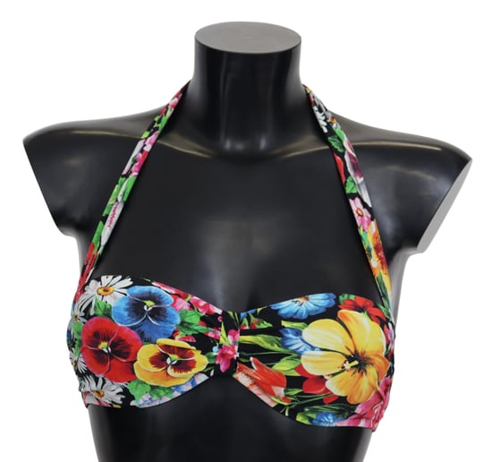 Dolce & Gabbana Women's Multicolor Floral Print Swimwear Bikini Top - Image 1
