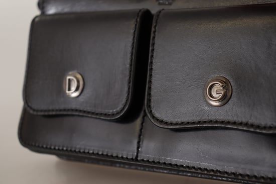 Dolce & Gabbana Black Leather Wristlet Mini Bag Card Bill Men's Wallet
