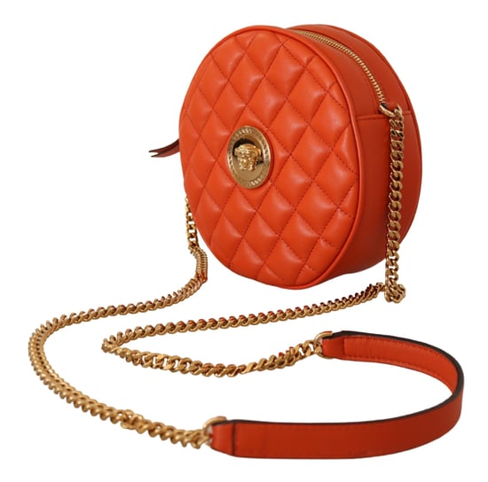 Versace Women's Red Nappa Leather Medusa Round Crossbody Bag - Image 2