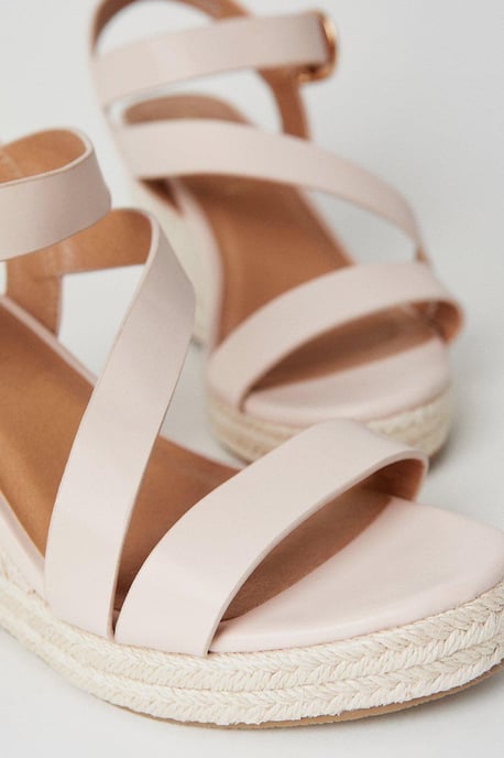 Wide Fit Rosalie Asymmetric Espadrille High Wedge Sandals