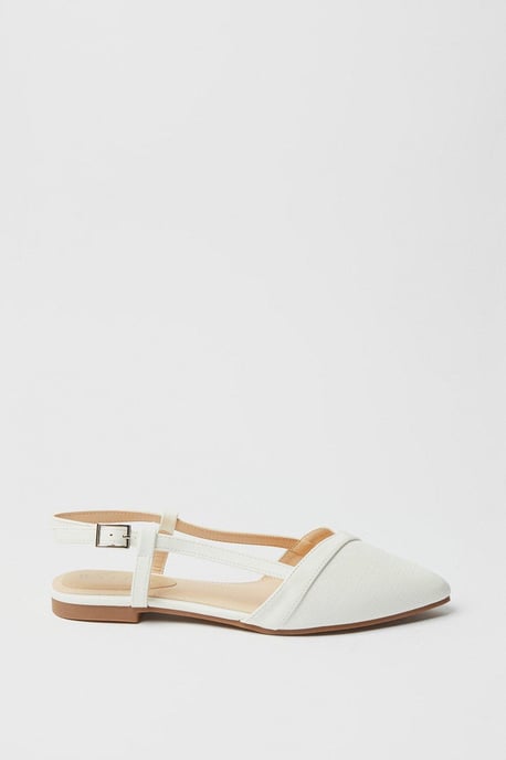 Bonita Slingback Mix Material Flat Point Shoes