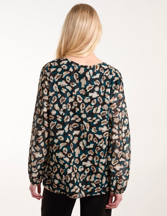 Leopard Pleated Blouse