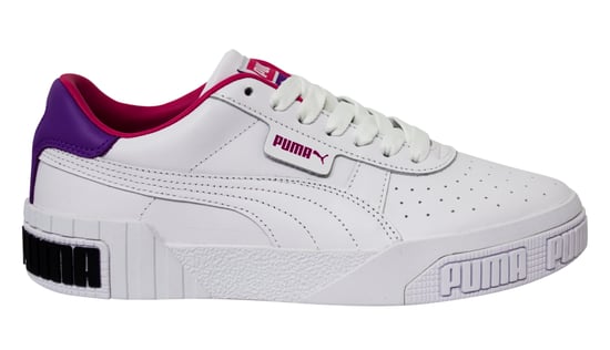 Puma Cali Bold Womens Trainers White Pink Leather Lace Up Shoes 370811 05