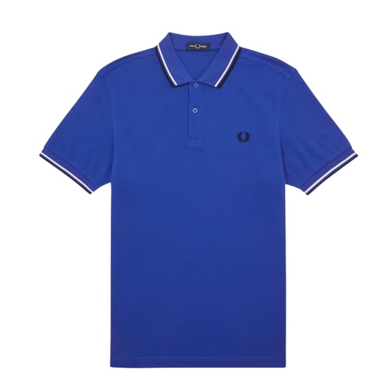 Fred Perry Twin Tipped M3600 K86 Blue Polo Shirt - Image 1