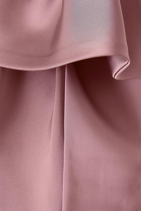 Bow And Drape Detail One Shoulder Satin Bridesmaids Dress - Image 5