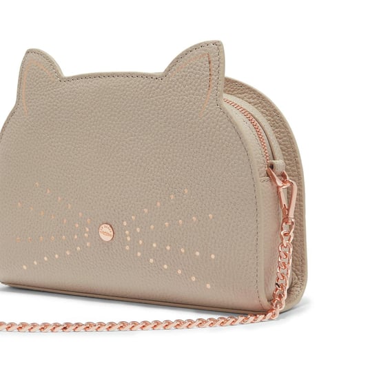 Ted Baker Kirstie Cross Body Leather Cat Bag in Taupe
